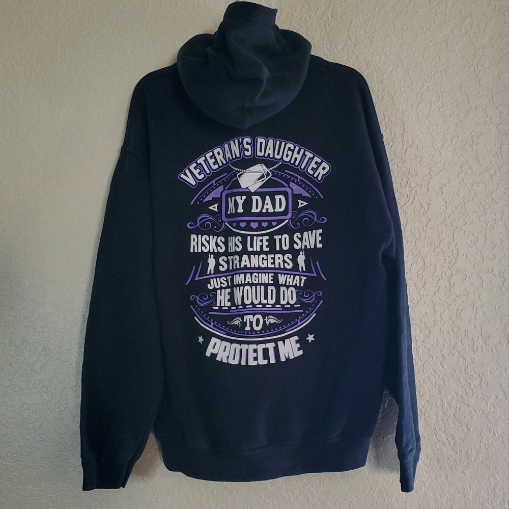 Gildan Veterans Daughter Hooded Sweater Hoodie Jacket Size M